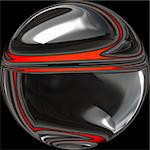 metallic ball with glowing red core