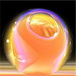 Computer generated illustration of opaque crystal ball