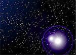 space abstract image with distant stars and a near by explosion