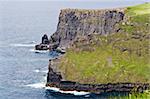 The Cliffs of Moher in County Clare, Ireland. This is on the Atlantic Ocean shoreline.