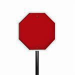 An isolated blank graphic stop sign with clipping path against a white background.