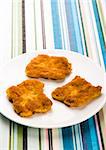 Soya cutlets & broccoli colorful background