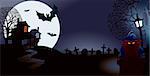 Halloween night, perfect illustration for Halloween holiday, vector