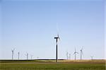 A wind turbine farm on the beautiful prairies