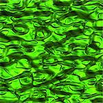 Computer generated illustration of melting green metal