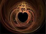 high resolution flame fractal forming multiple hearts