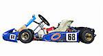 A blue go kart isolated with clipping path