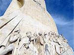 The Monument to the discoveries (Padr?ao dos Descobrimentos) celebrates the Portuguese who took part in the Age of Discovery of the 15th and 16th centuries. It is located on the estuary of the Tagus river in the Bel?ém parish of Lisbon, Portugal, where ships departed to their often unknown destinations.