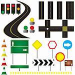 collection of road markings and sign that can be used in your own design