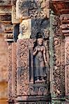 Statue carving on mandapa, Banteay Sreiz, Cambodia