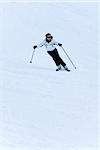 skiing woman taking a ride