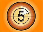 Orange and Red Circle Countdown at No 5 - (Vector Format)