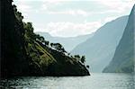 Fjord Scenic from the pass between Aurlandsfjord and naeroyfjord (nærøyfjord), in Sognefjord, Norway