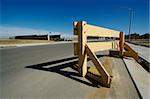 Abstract of road barrier at a construction site.