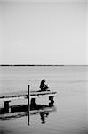A girl looking far away in the tranquility of the Albufera
