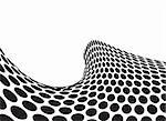 Illustrated half pipe wave in black and white dots