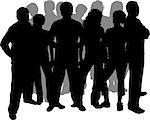 Silhouette of a group of friends
