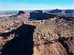 Aerial view of rock formations in Utah Canyonlands.