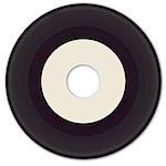 45 rpm Vinyl Record with blank label.