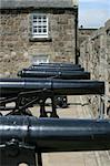 Row of cannons at Stirling Castle in Scotland.