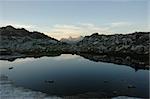Reflection of sky in pool of water near Mt Shuksan. Mt Baker National Forrest.