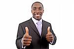 This is an image of business, happily giving the thumbs up. This represents great work, you got the job and your the best.