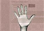 human hand interfacing with digital technology/having biometric scan