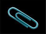 Blue Paperclip on a black background