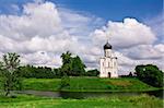 The Church of the Intercession of the Holy Virgin upon Nerl River (Russian: Ð¦ÐµÑ?ÐºÐ¾Ð²Ñ? Ð?Ð¾ÐºÑ?Ð¾Ð²Ð° Ð½Ð° ÐÐµÑ?Ð»Ð¸, Tserkov Pokrova na Nerli) is one of the loveliest Orthodox churches and a lyrical symbol of mediaeval Russia.  In spring, the area would be flooded, and the church appeared as if floating on water.  It is situated at the confluence of Nerl and Klyazma Rivers in Bogolyubovo, 13