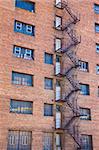 Fire escape on multistory warehouse