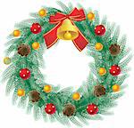 vector illustration - Beautifully decorated christmas wreath