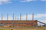 Old Coal power station with smoke stacks