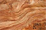 Aerial of textured red rock in desert of Arizona, USA.