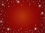 white stars over red background with feather center