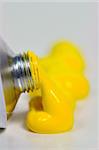 Open tube of Yellow Paint