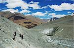 Trekkers scenic along Padum Trek, Ladakh, India.