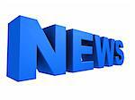 3d rendered illustration of  the blue word news