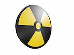 3d rendered illustration of a radioactive sign