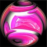 Pink blown glass sphere