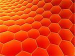 3d rendered illustration of abstract orange cells