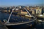 The Millennium Bridge as seen from the Baltic Art Gallery's viewpoint.