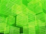 3d rendered illustration of many green cubes