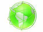 3drendered illustration of a green globe