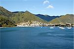 A view of Picton, New Zealand from the interisland ferry