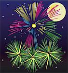 Illustration of Fireworks - Vector