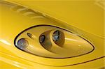 Yellow sport car headlight