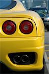 Yellow sport car tail light