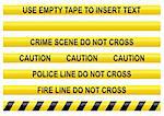 Police line tapes with a blank one to insert your own text