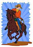 Vector art on the sport of rodeo