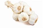 Closeup of Garlic isolated over white background